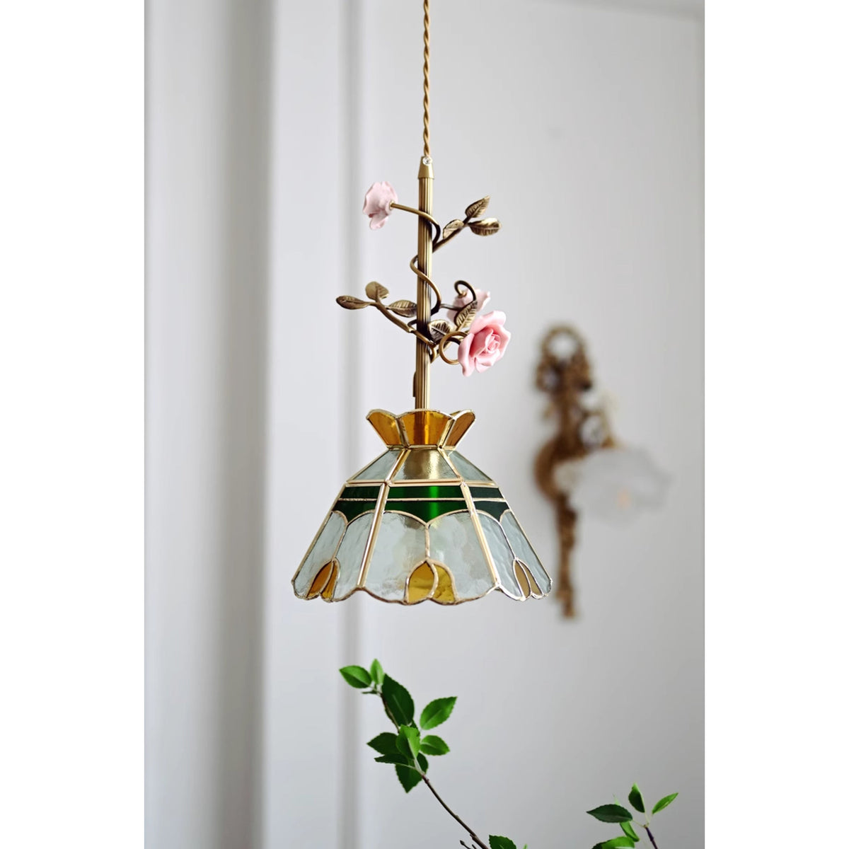 Ilsoris Suspension Céramique Verre Rose Créativité Individuelle