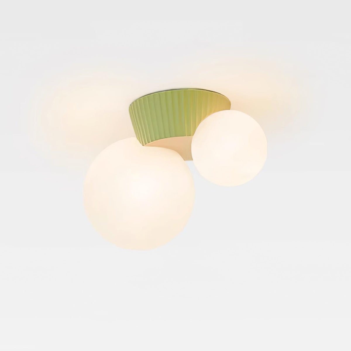 Tovae Ceiling Light Playful Asymmetry with Dual Frosted Glass Globes-Neutral Decor