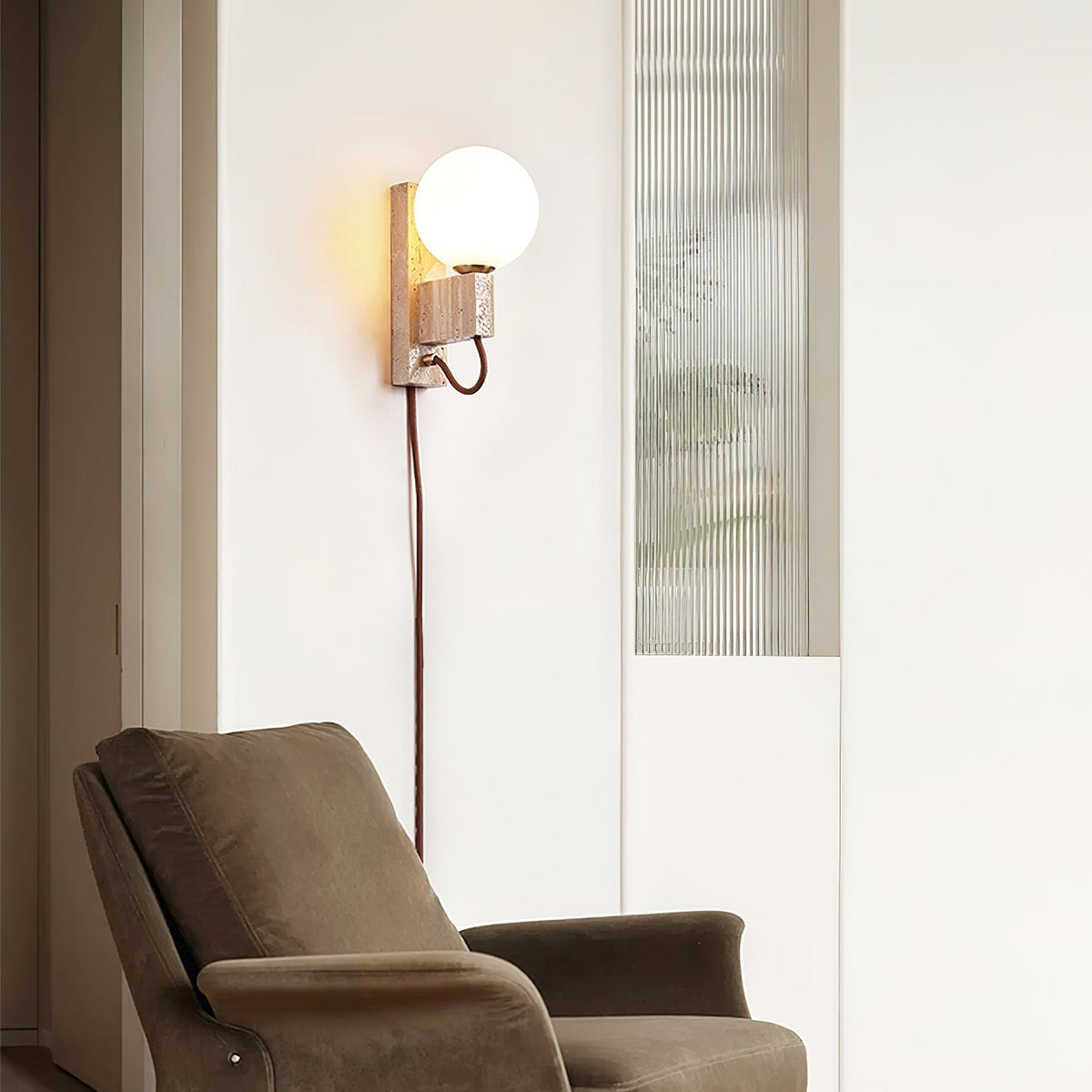 Avirae Applique Murale Globe Travertine Cute