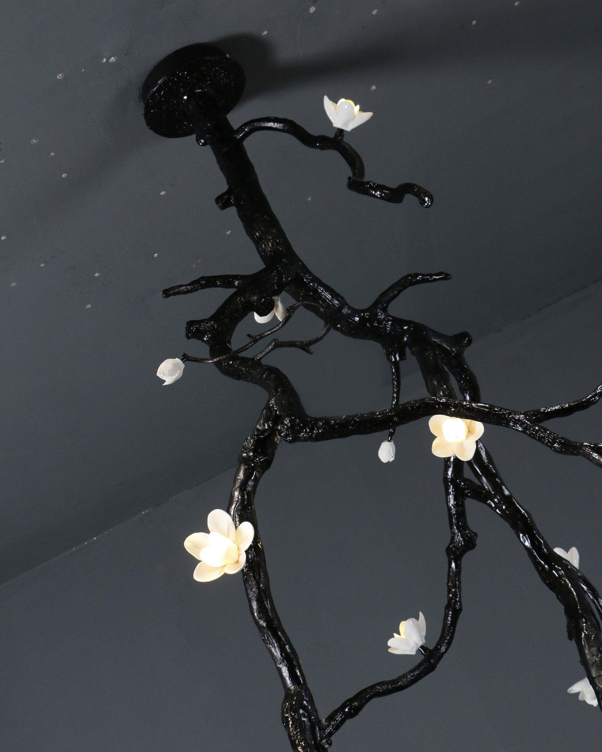 Claroria Lustre Noir Branche Fleur