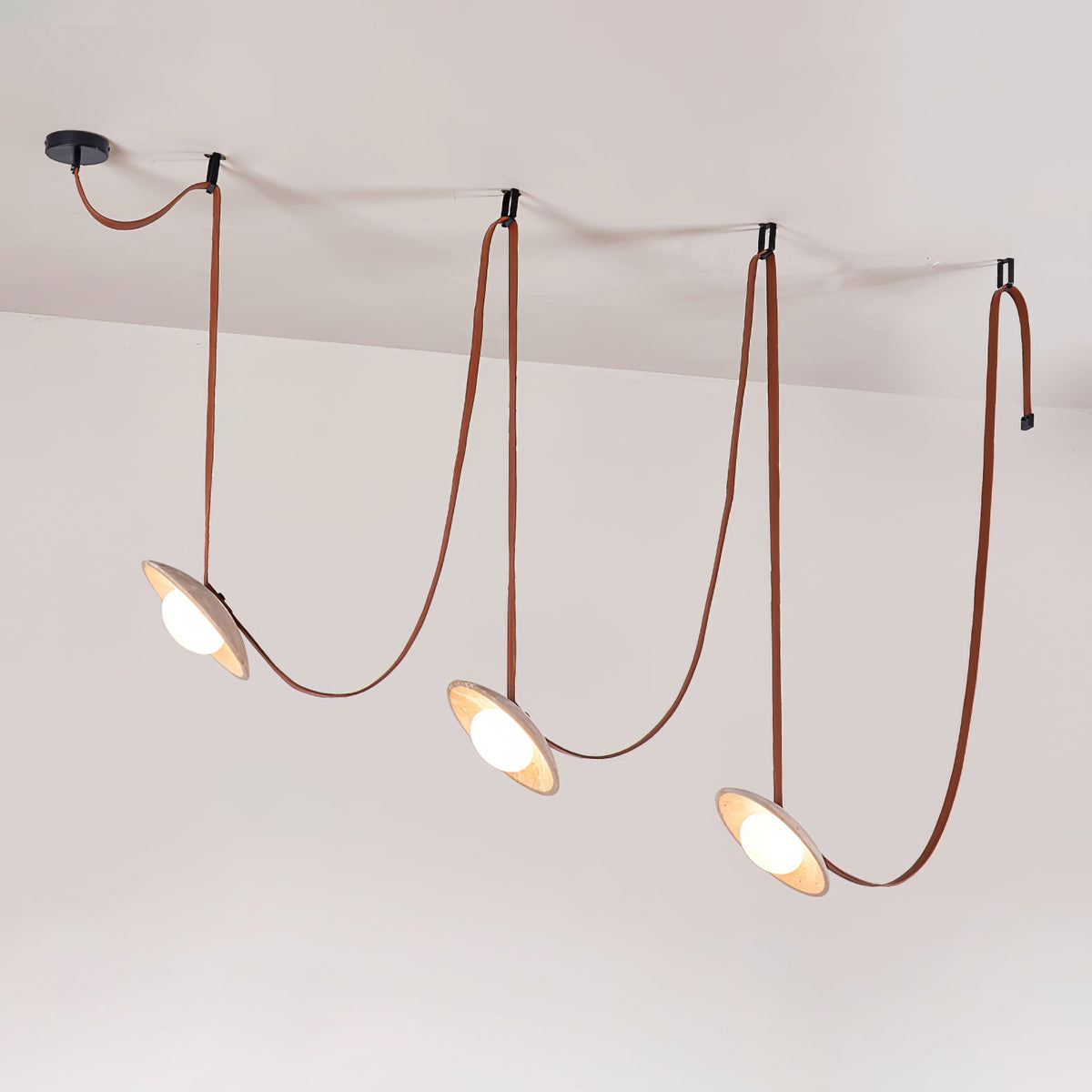 Ulsoryra Organique Travertin Pendentif Lumière Grappe