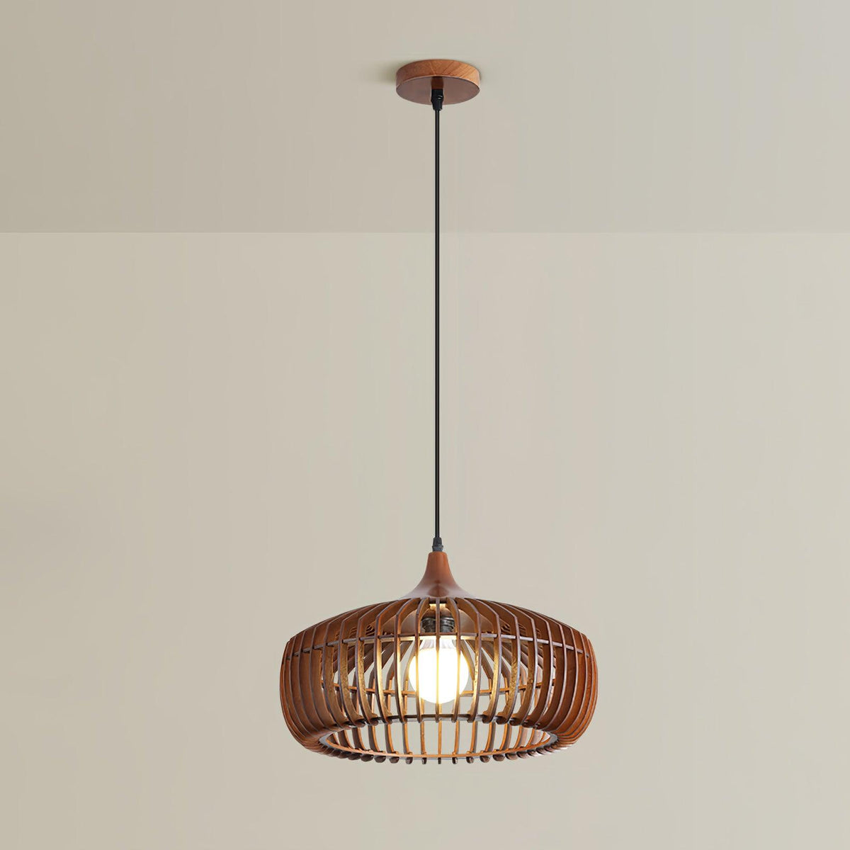 Vesva Bois Rétro Pendentif Lampe