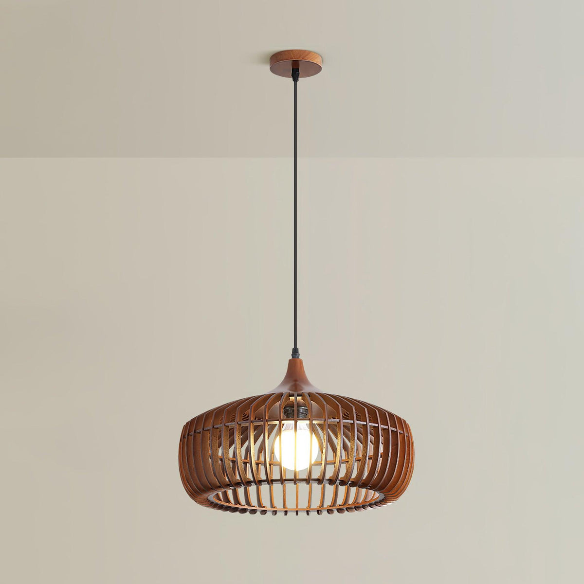 Vesva Bois Rétro Pendentif Lampe