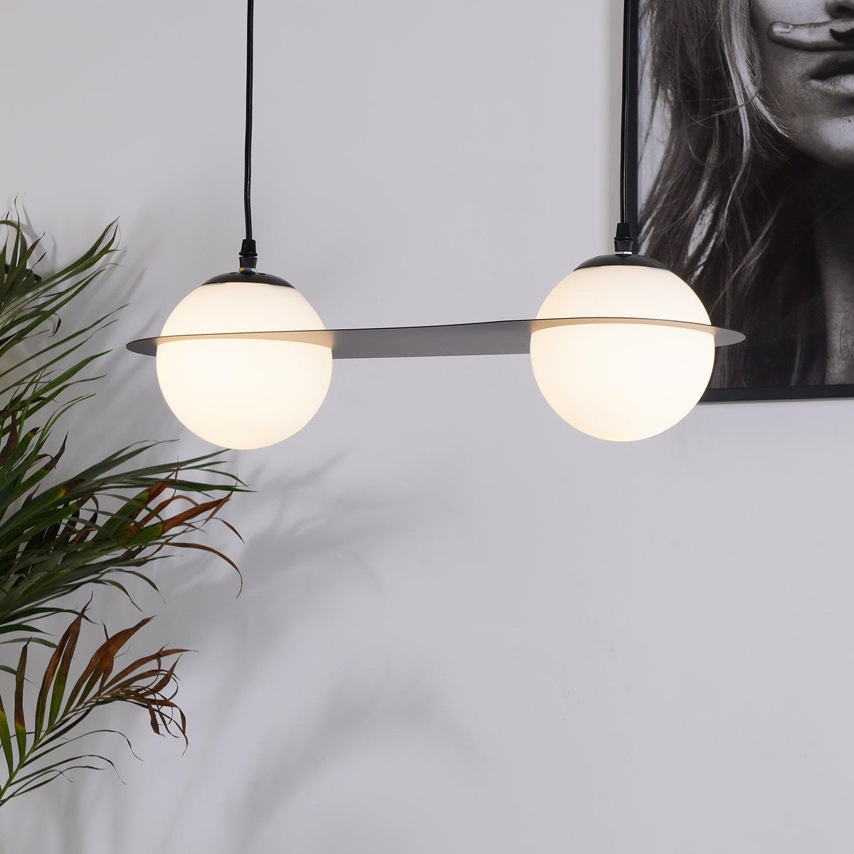 Selan Suspension en Verre Noir