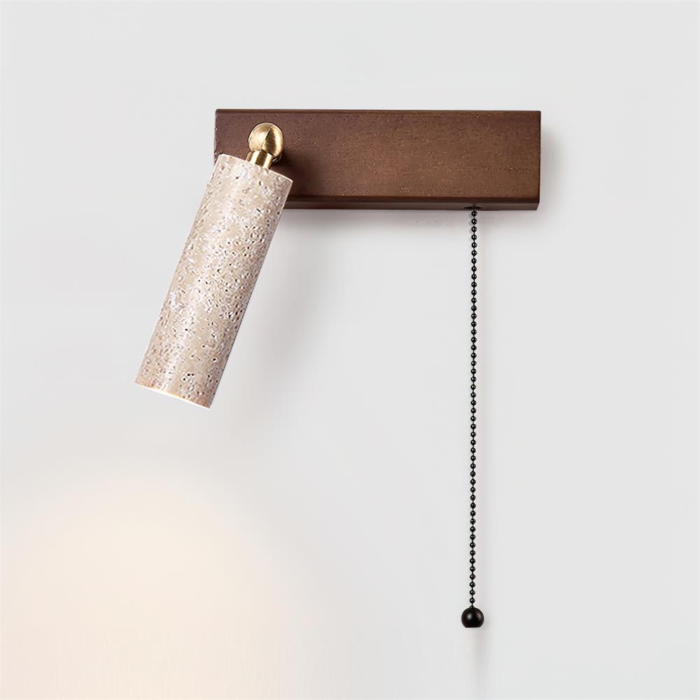 Kaven Wall Lamp Black Travertine Spotlight-Neutral Decor