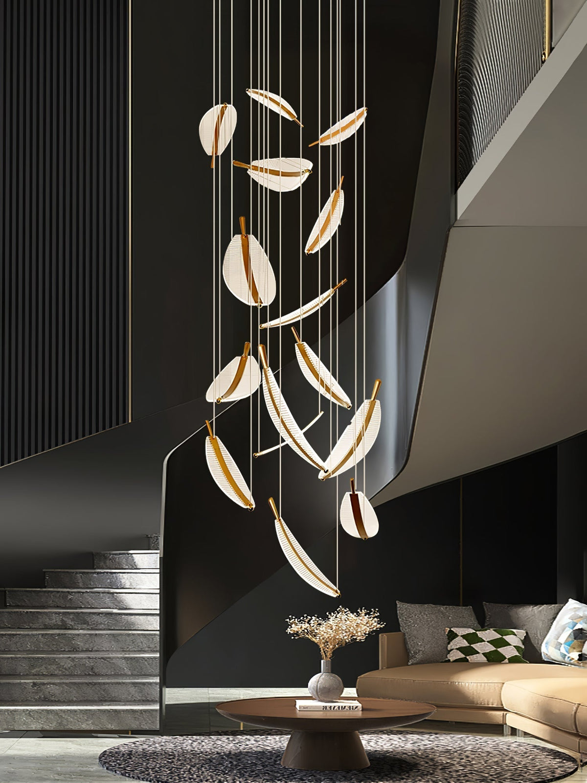 Joriane Lustre Leaf Acrylic Gold Elegant Modern