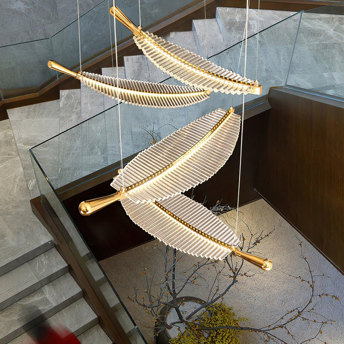 Joriane Lustre Leaf Acrylic Gold Elegant Modern