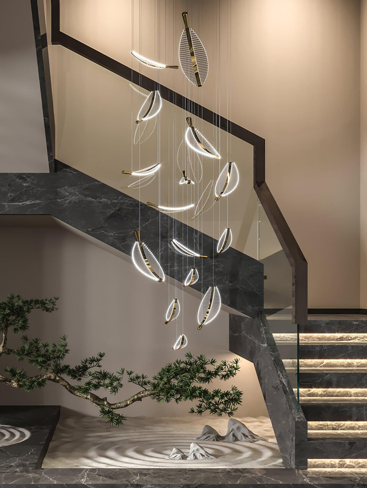 Joriane Lustre Leaf Acrylic Gold Elegant Modern