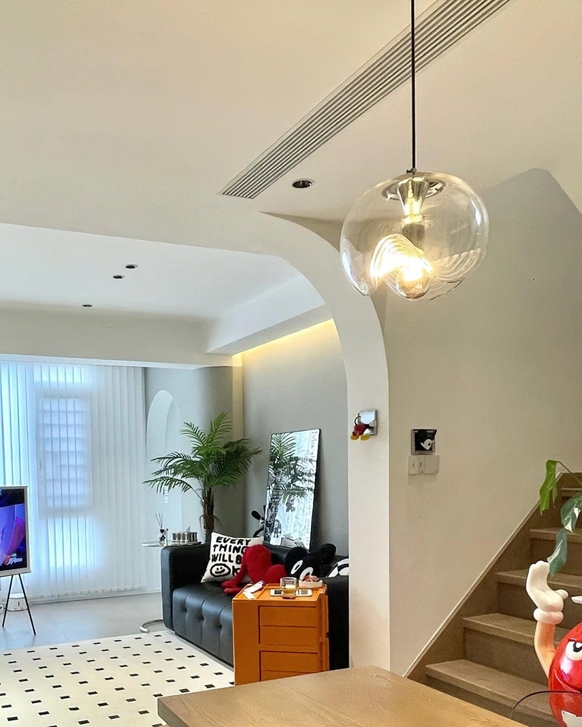 Fivelle Glass Pendant Light-Neutral Decor