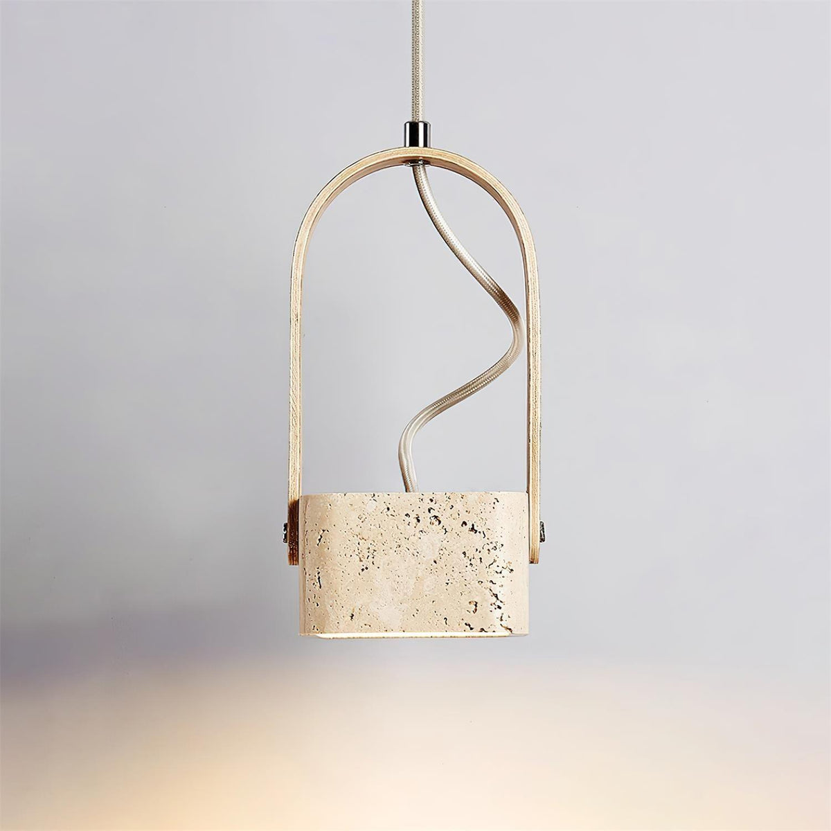 Cesta Pendant Light Square Yellow Travertine-Neutral Decor