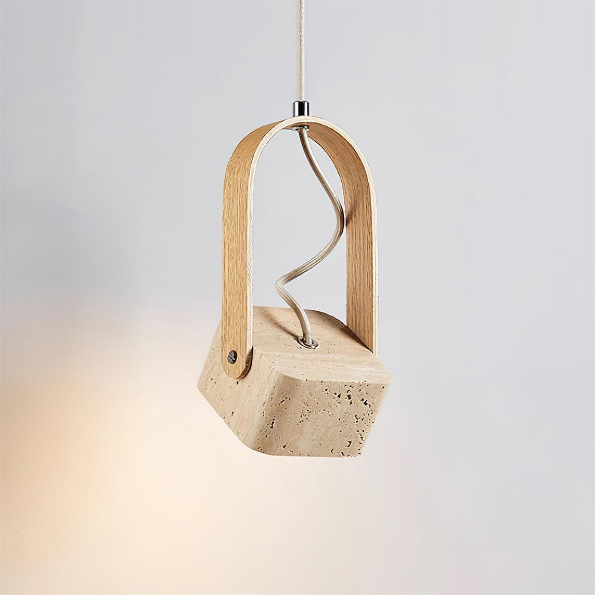 Cesta Pendant Light Square Yellow Travertine-Neutral Decor