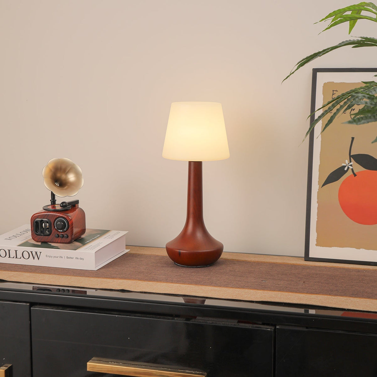 Bello Lampe de Table en Bois Rétro