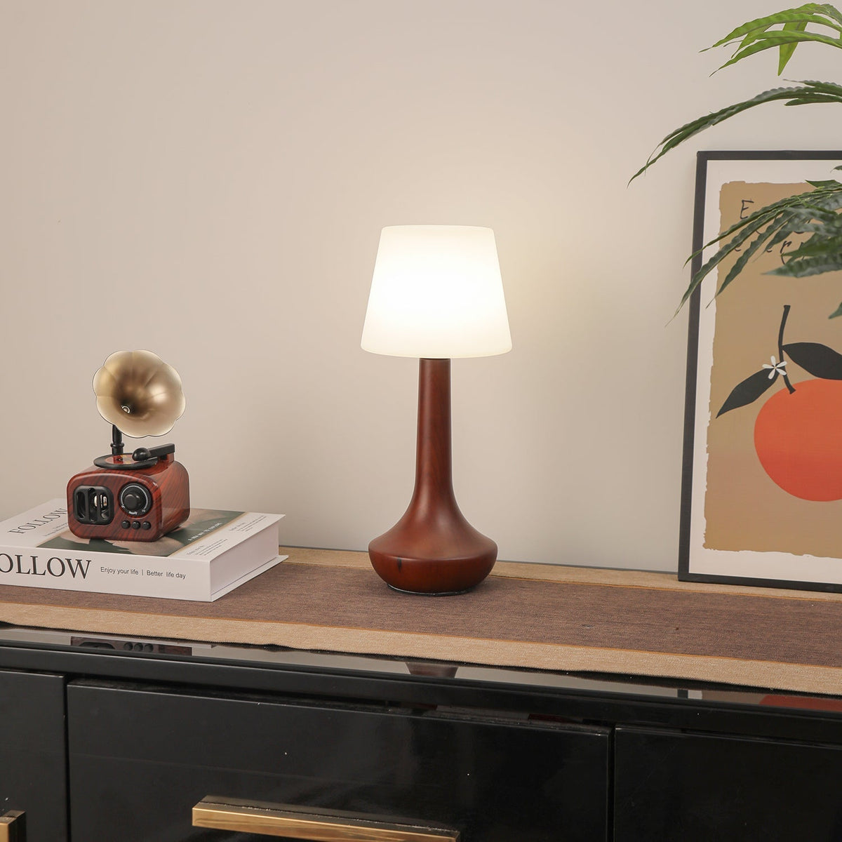 Bello Lampe de Table en Bois Rétro