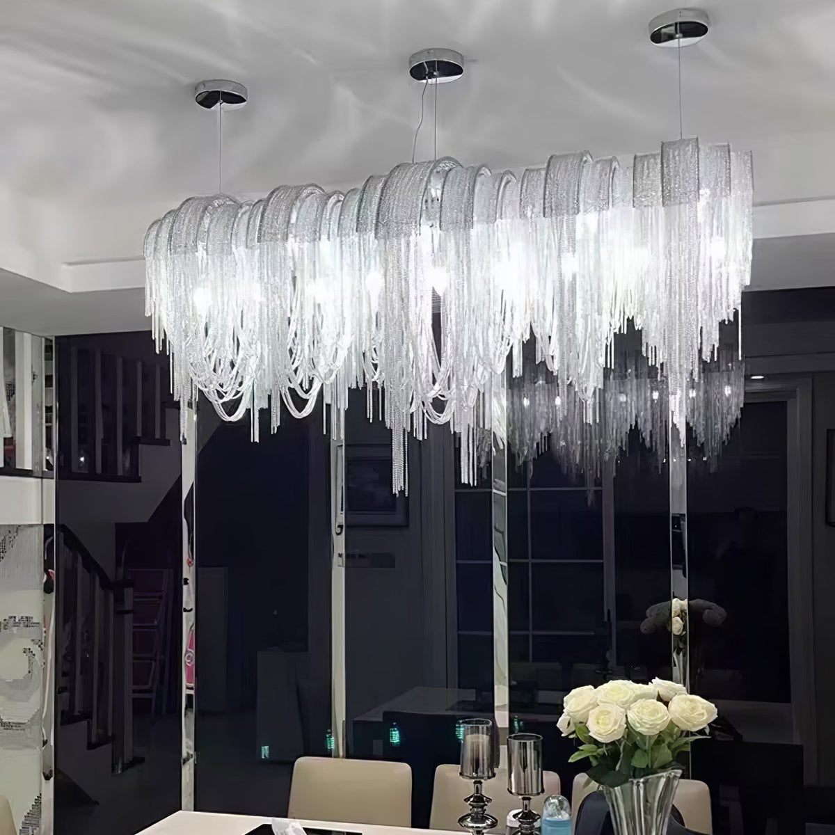 Ravius Lustre Superposé Chaîne Nickel Luxe