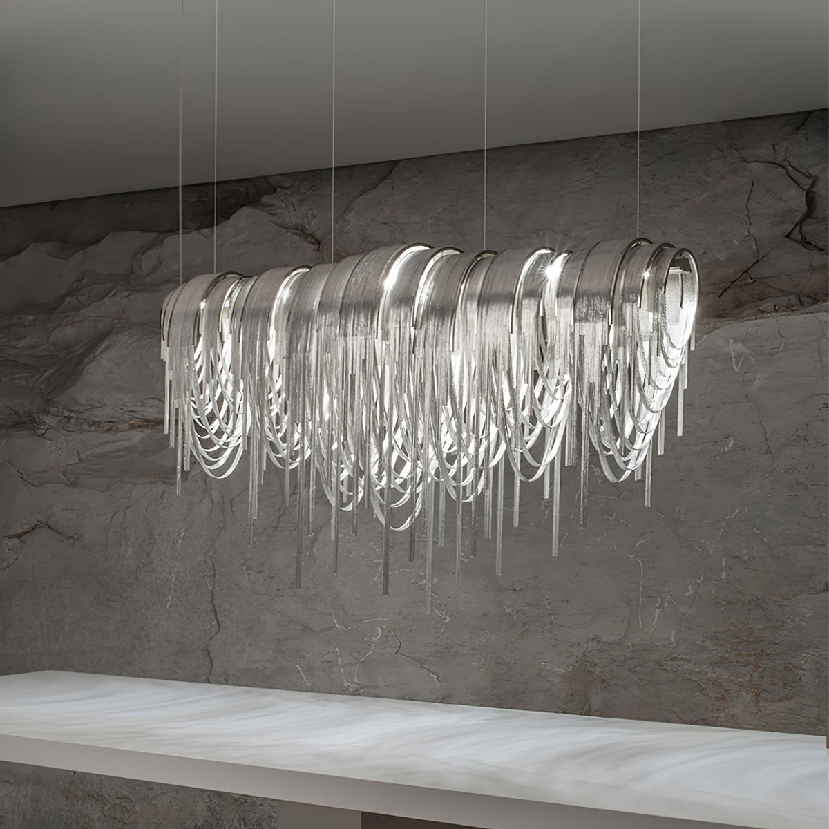 Ravius Lustre Superposé Chaîne Nickel Luxe