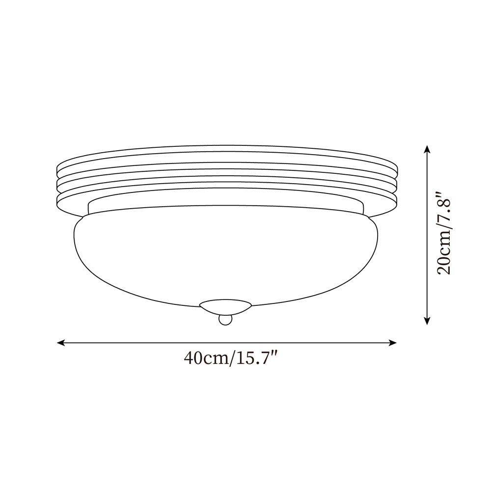 Ceiling Light Metal Canopy and Glass Shade Classic Round Modern-Neutral Decor