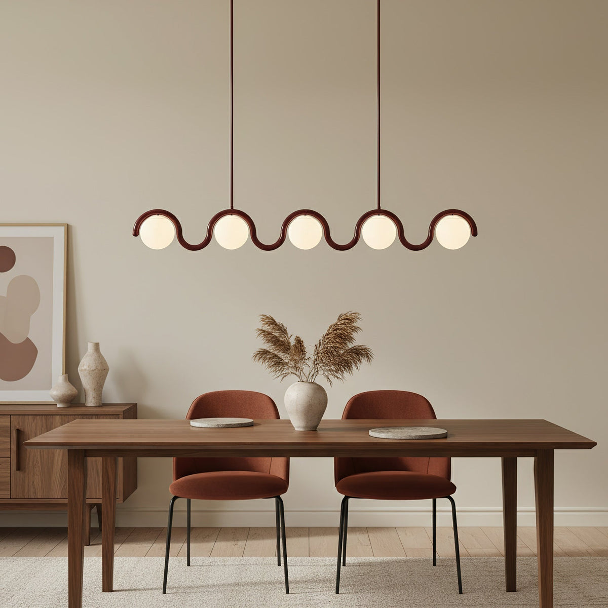 Uveta Lustre Linéaire Rouge & Argenté
