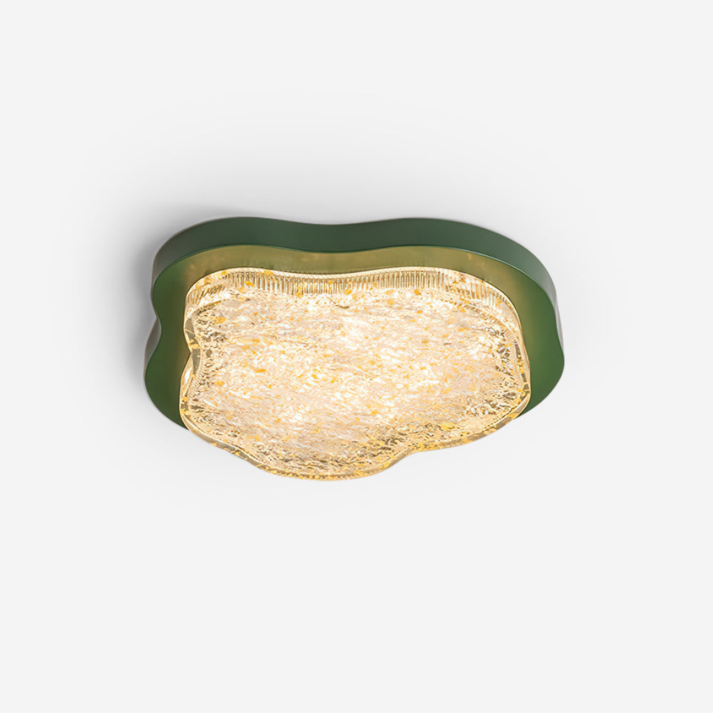 Ceiling Light Irregular Shape Resin Gold Leaf Modern Artistic Green-Neutral Decor