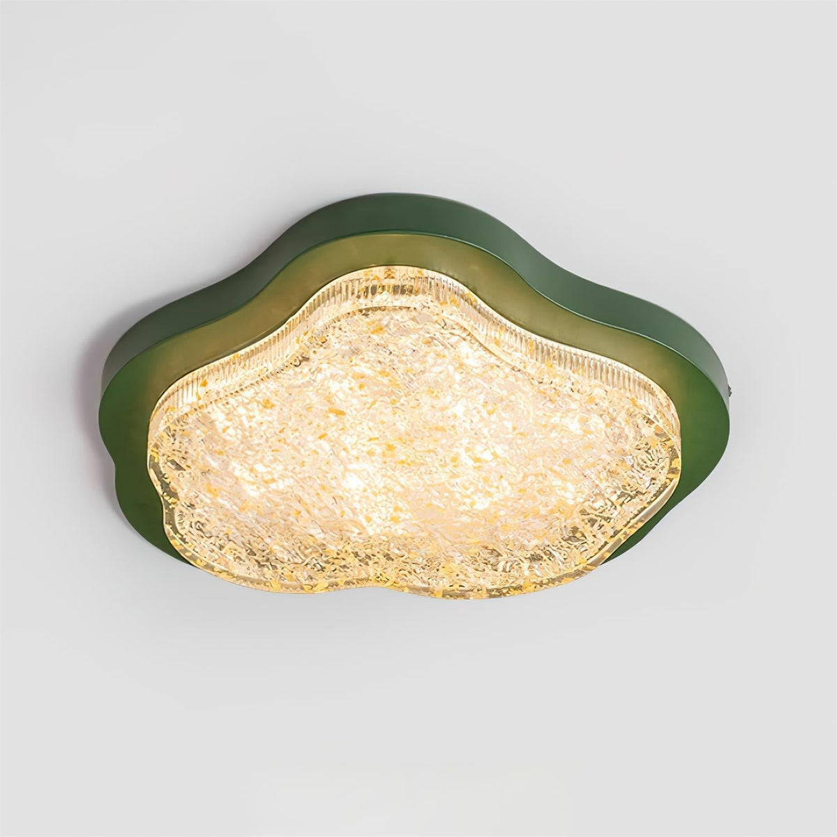 Ceiling Light Irregular Shape Resin Gold Leaf Modern Artistic Green-Neutral Decor