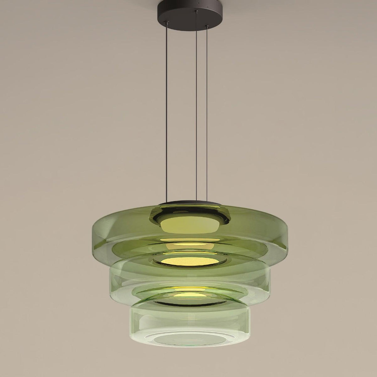 Ivarivia Suspension en Verre à Cercles Multi-Niveaux