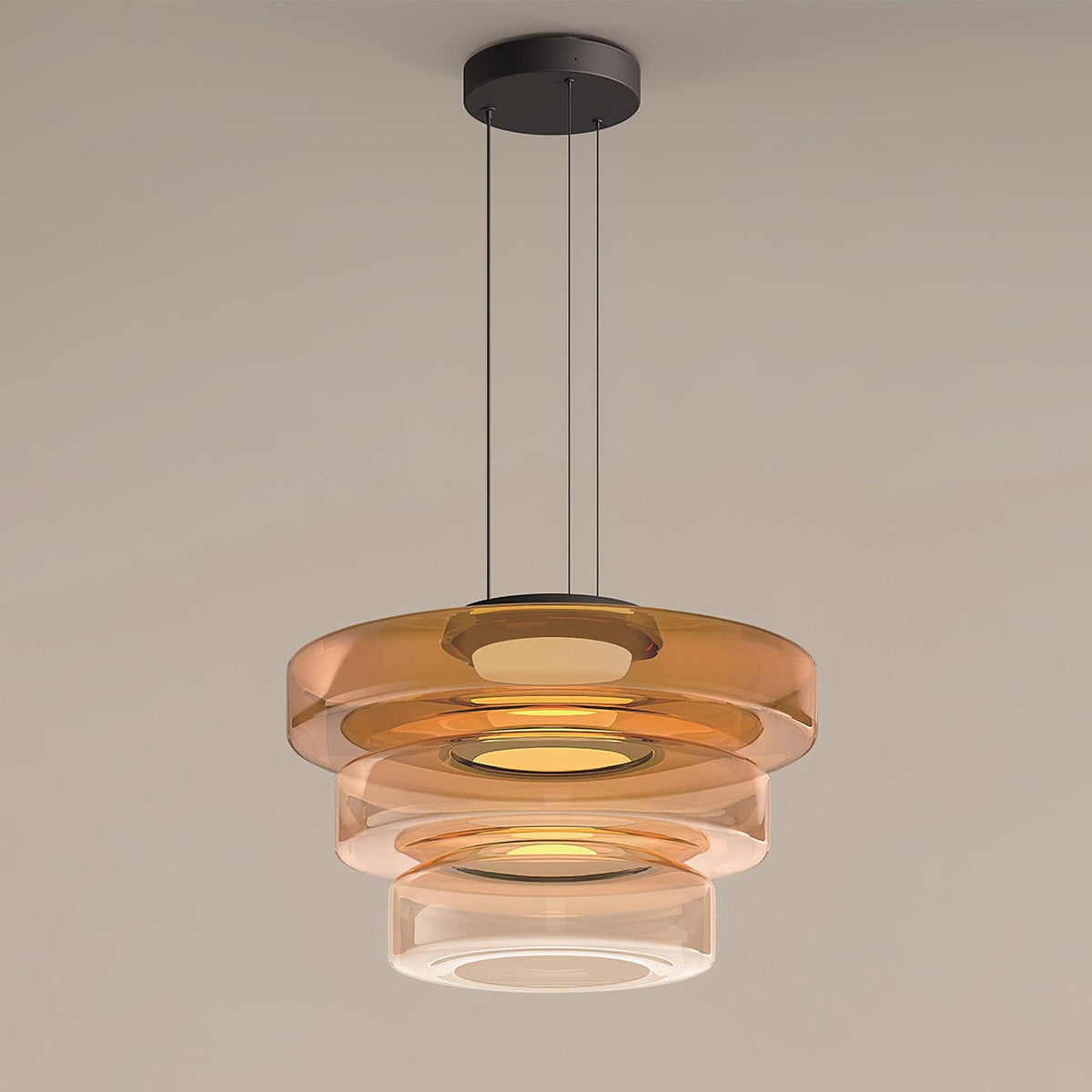 Ivarivia Suspension en Verre à Cercles Multi-Niveaux