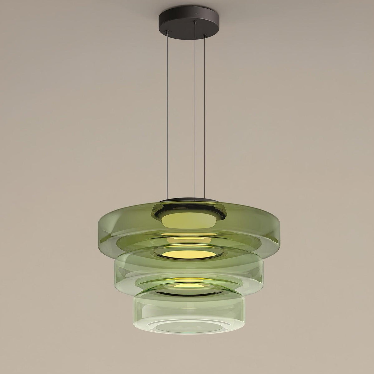 Ivarivia Suspension en Verre à Cercles Multi-Niveaux