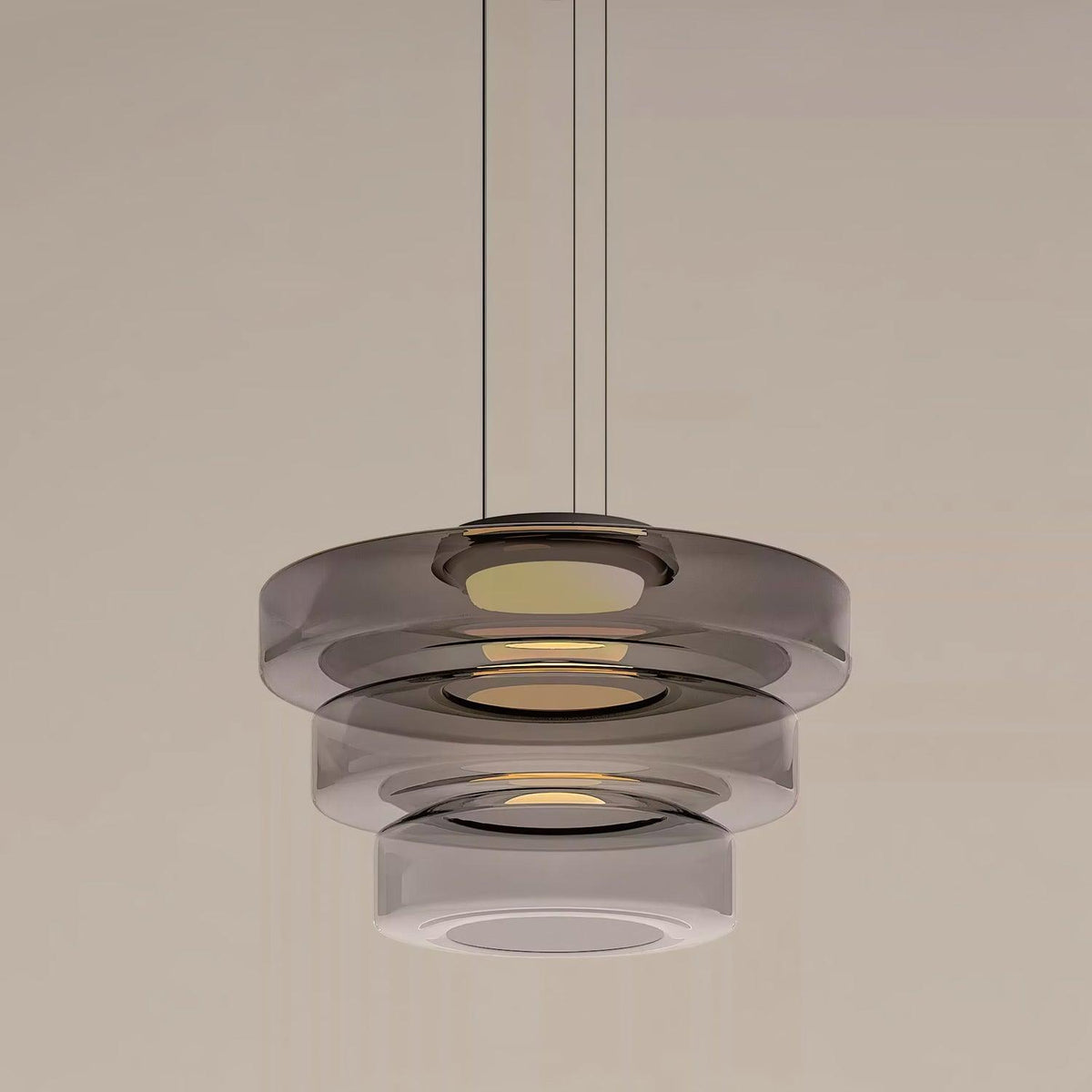 Ivarivia Suspension en Verre à Cercles Multi-Niveaux