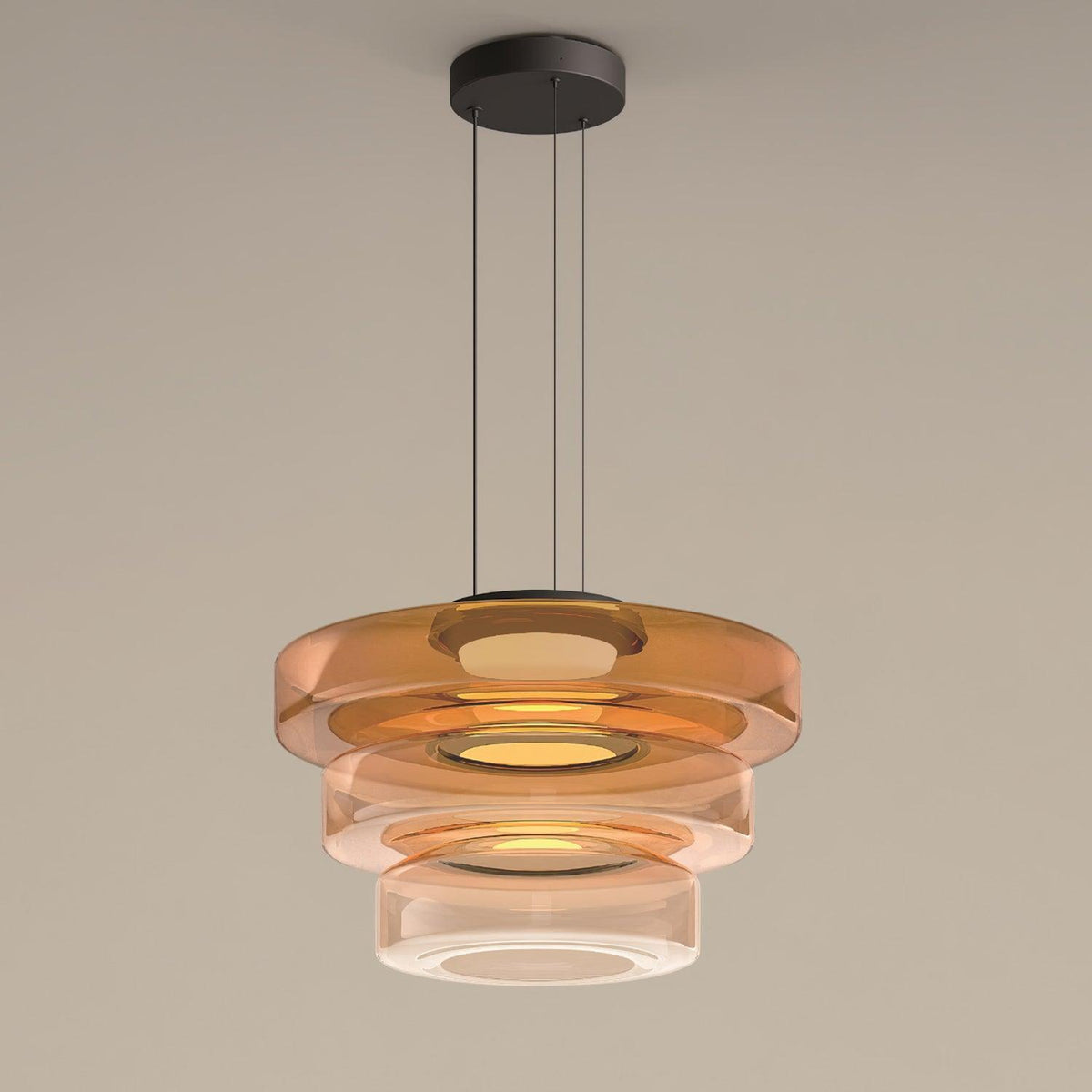 Ivarivia Suspension en Verre à Cercles Multi-Niveaux