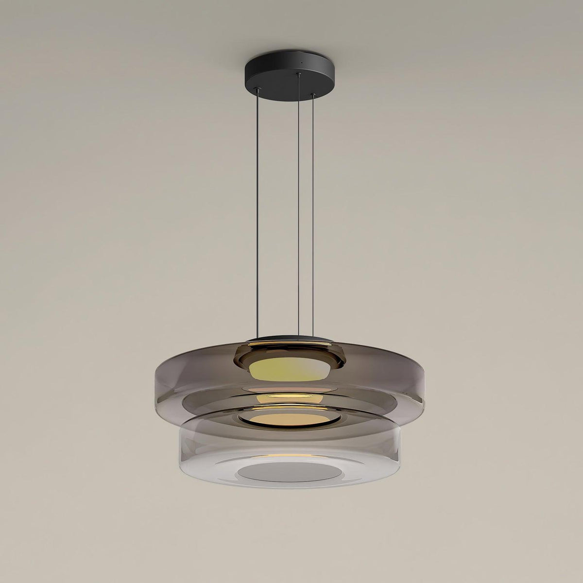 Ivarivia Suspension en Verre à Cercles Multi-Niveaux