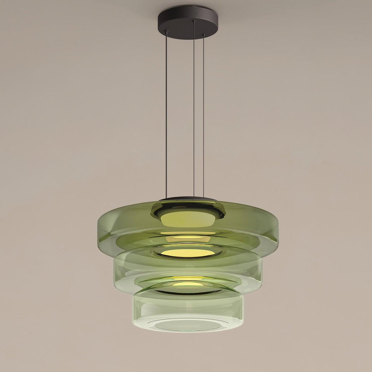 Ivarivia Suspension en Verre à Cercles Multi-Niveaux