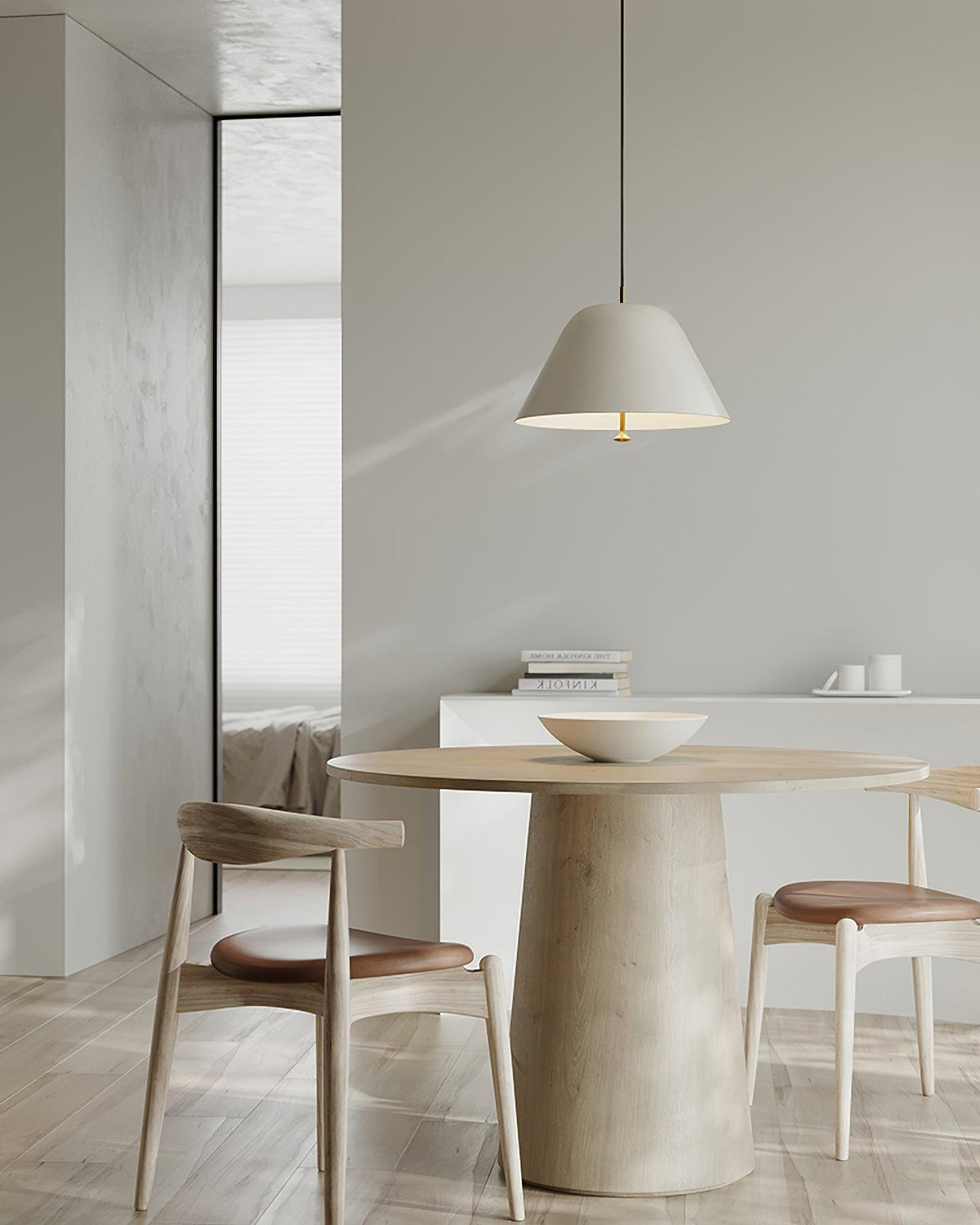 Pendant Lamp Modern Metal Shade in Green and White Minimalist-Neutral Decor