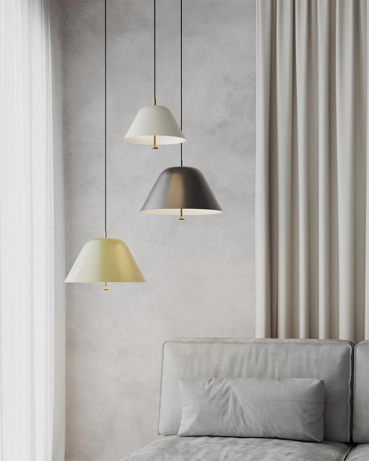 Pendant Lamp Modern Metal Shade in Green and White Minimalist-Neutral Decor