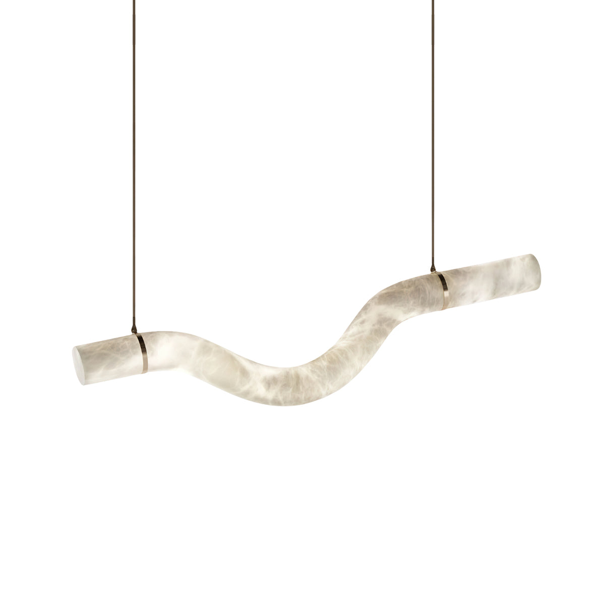 Liberty Chandelier Curved Alabaster Ribbon Silhouette - Neutralighting
