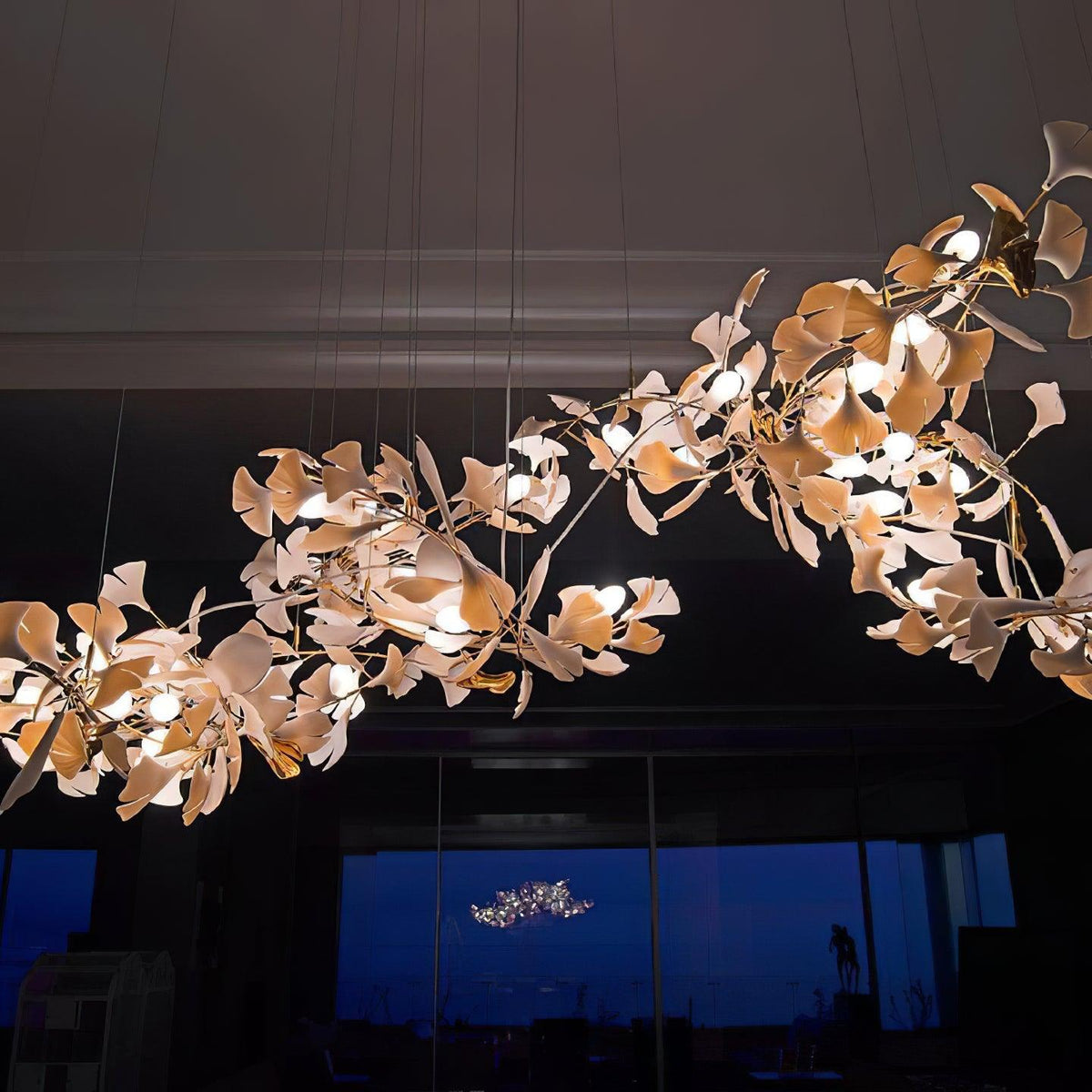 Talona Lustre en Céramique Feuilles de Ginkgo aux Courbes Organiques