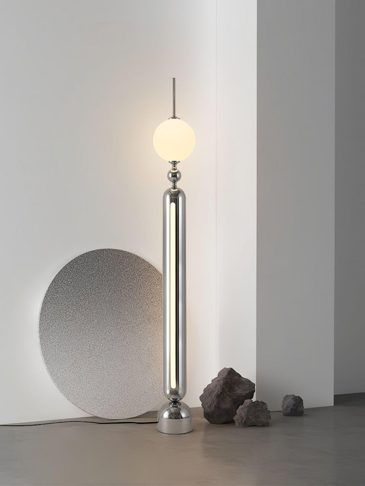 Avynen Futuristic Stainless Steel Floor Lamp-Neutral Decor