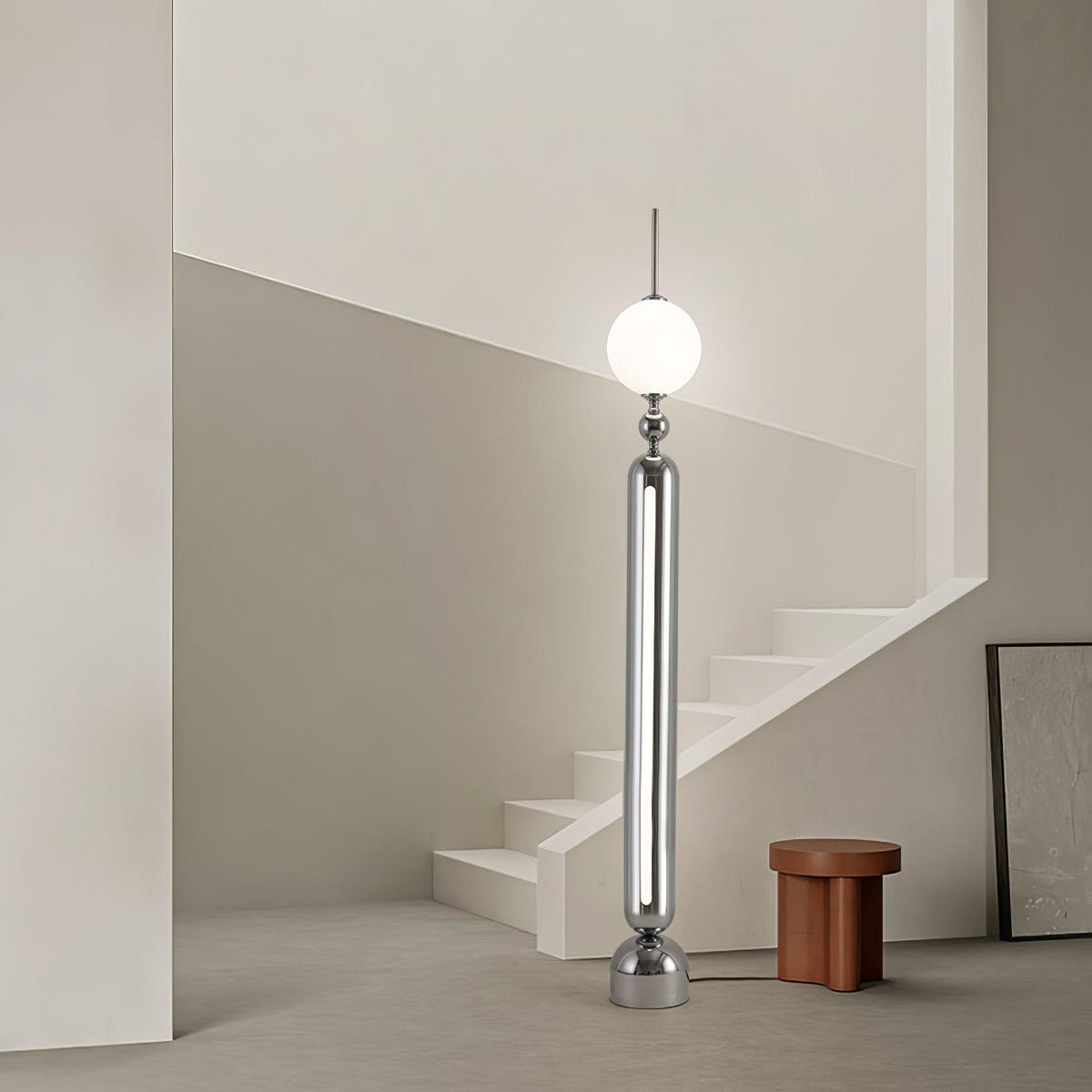 Avynen Futuristic Stainless Steel Floor Lamp-Neutral Decor