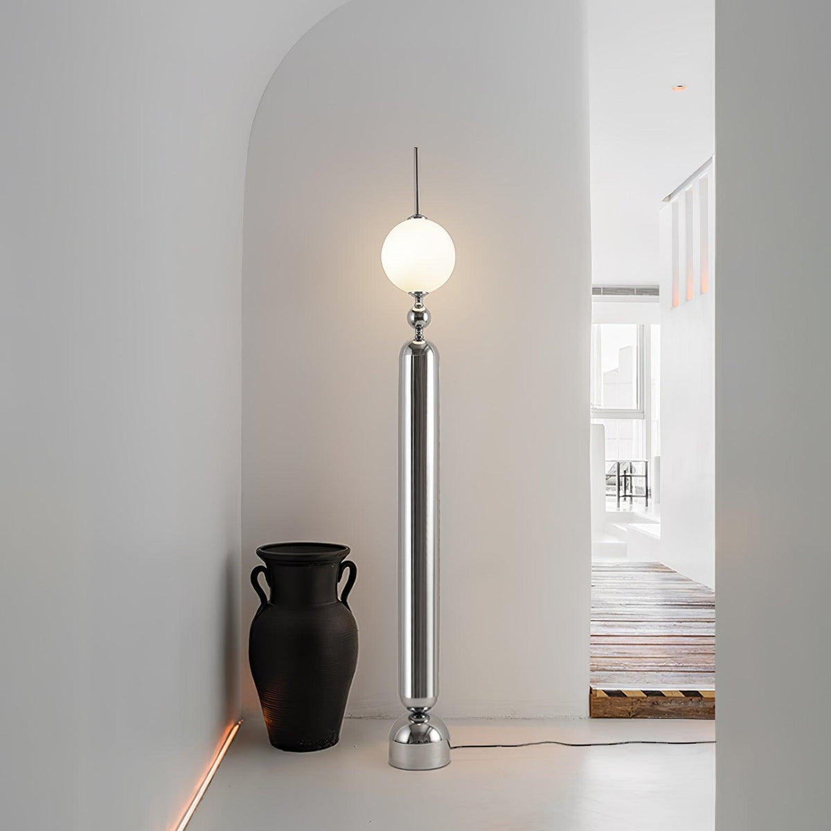 Avynen Futuristic Stainless Steel Floor Lamp-Neutral Decor