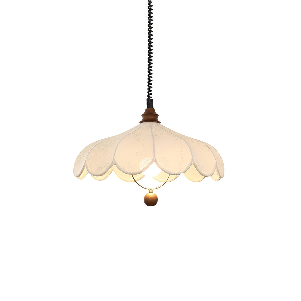 Solarn Suspension Lampe en Tissu et Bois