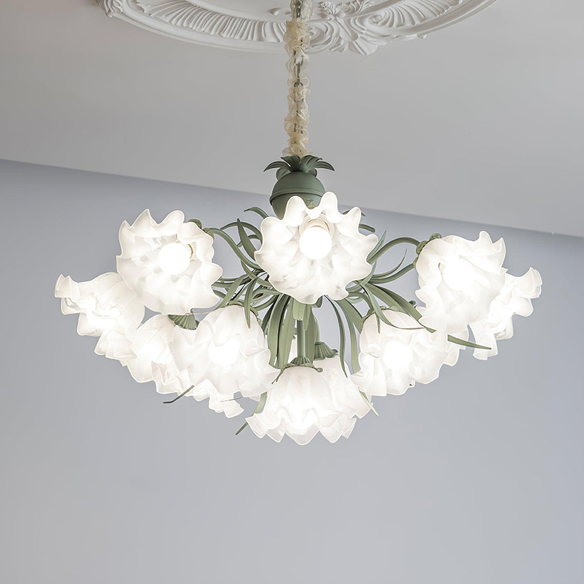 Galona Lustre Fleur avec Pétales et Feuilles