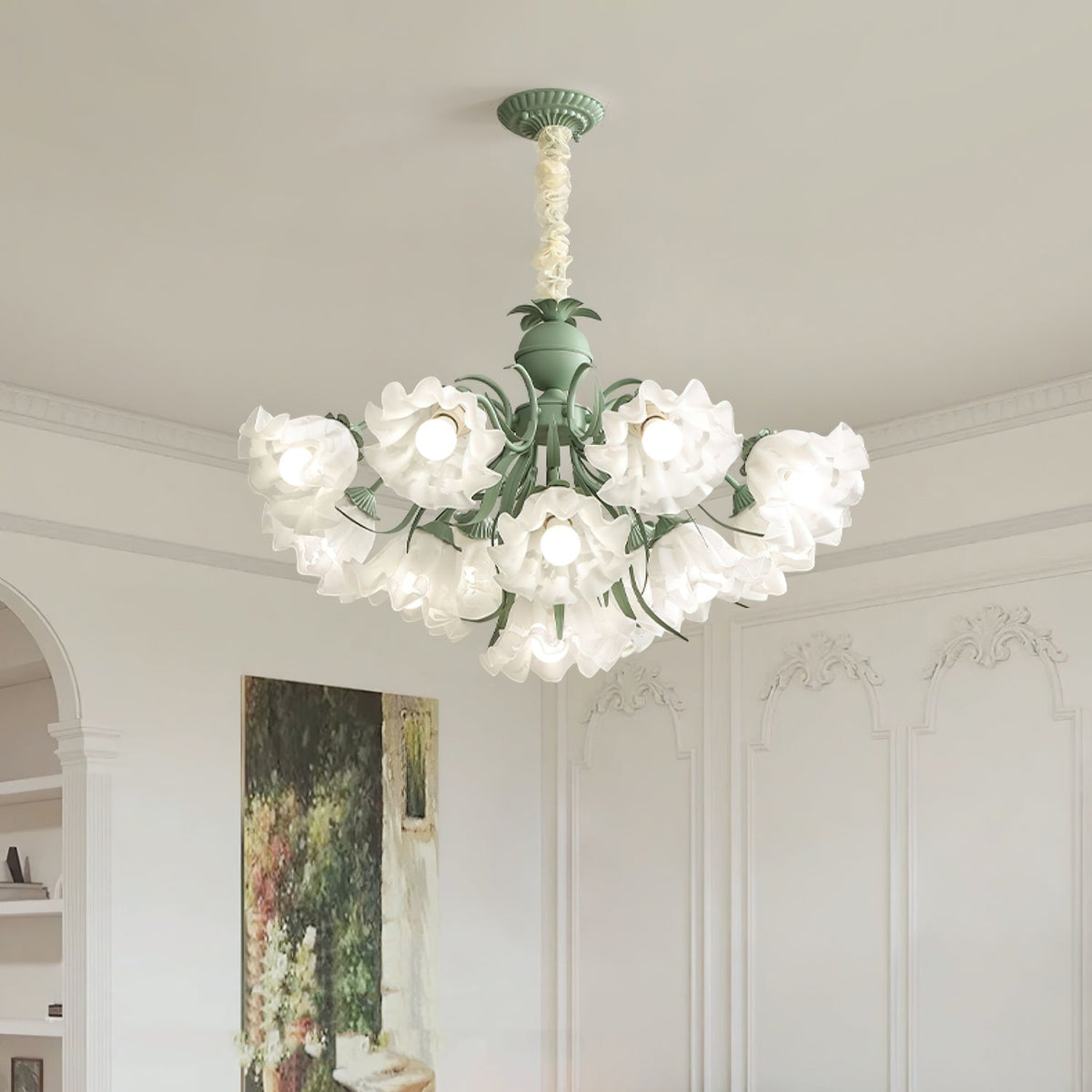 Galona Lustre Fleur avec Pétales et Feuilles
