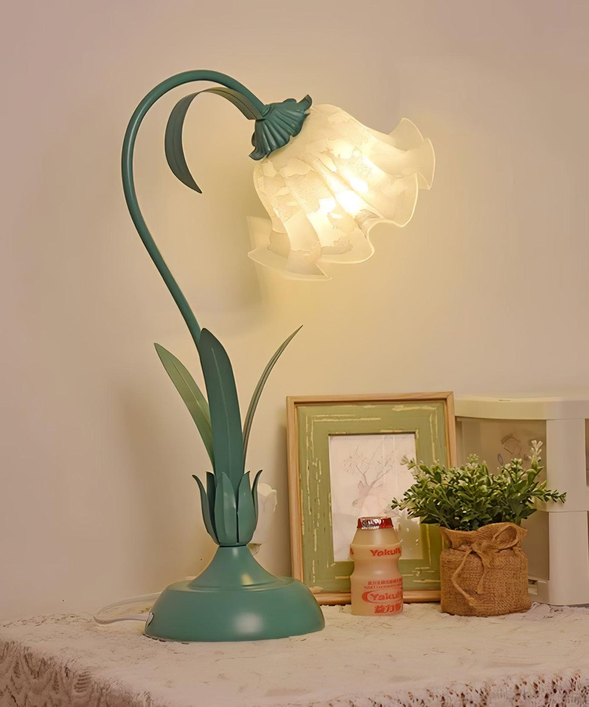 Zorien Lampe de Table en Acrylique à Motif Floral