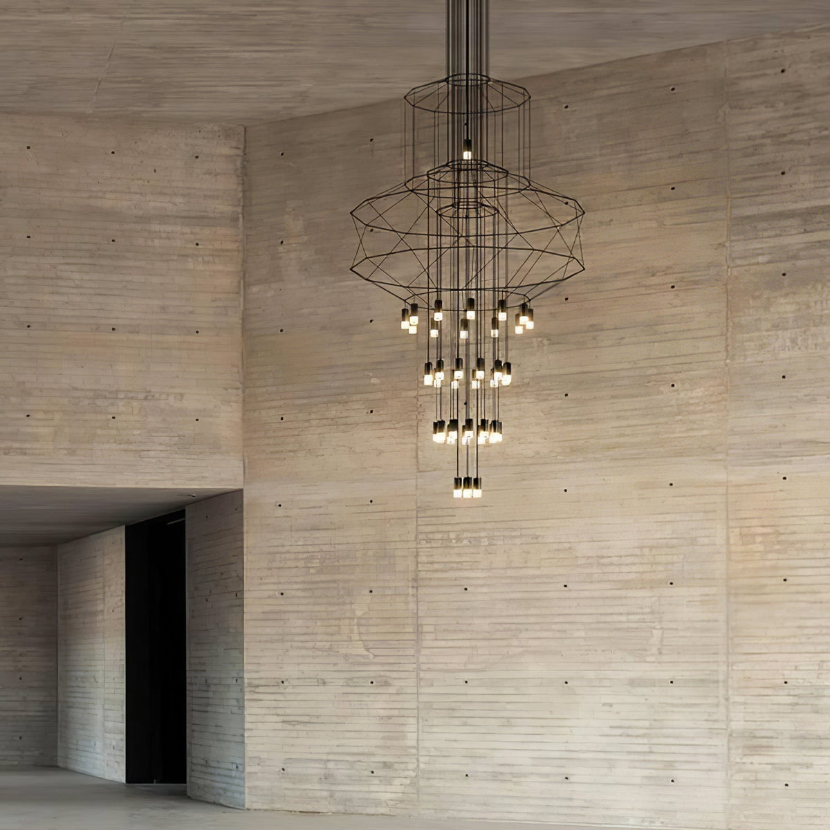 Soloris Lustre Lignes Noir Structure Métallique LED
