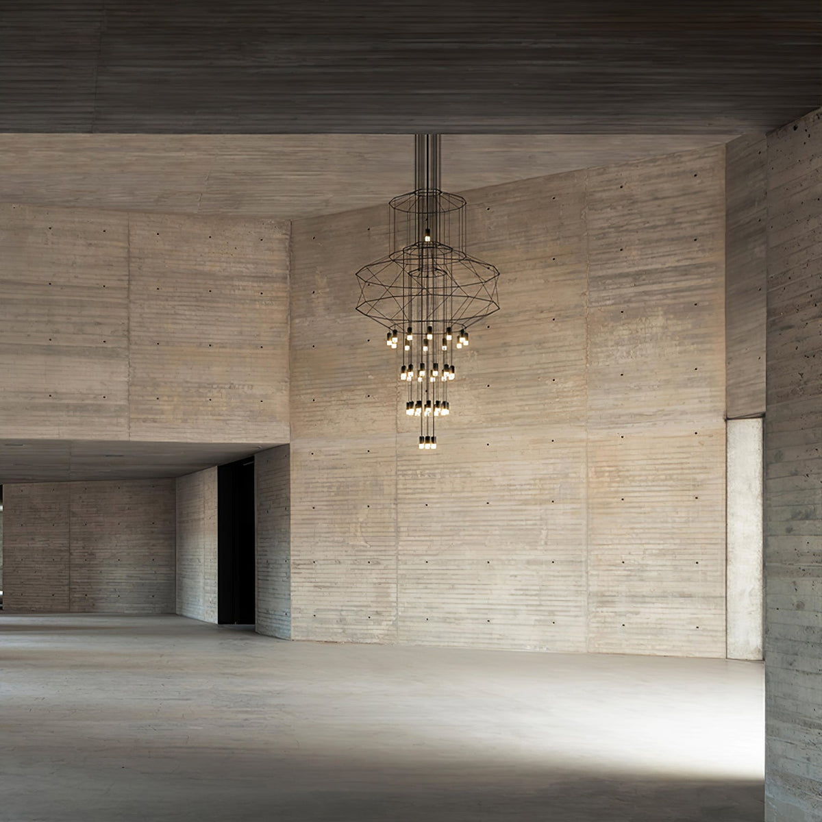 Soloris Lustre Lignes Noir Structure Métallique LED