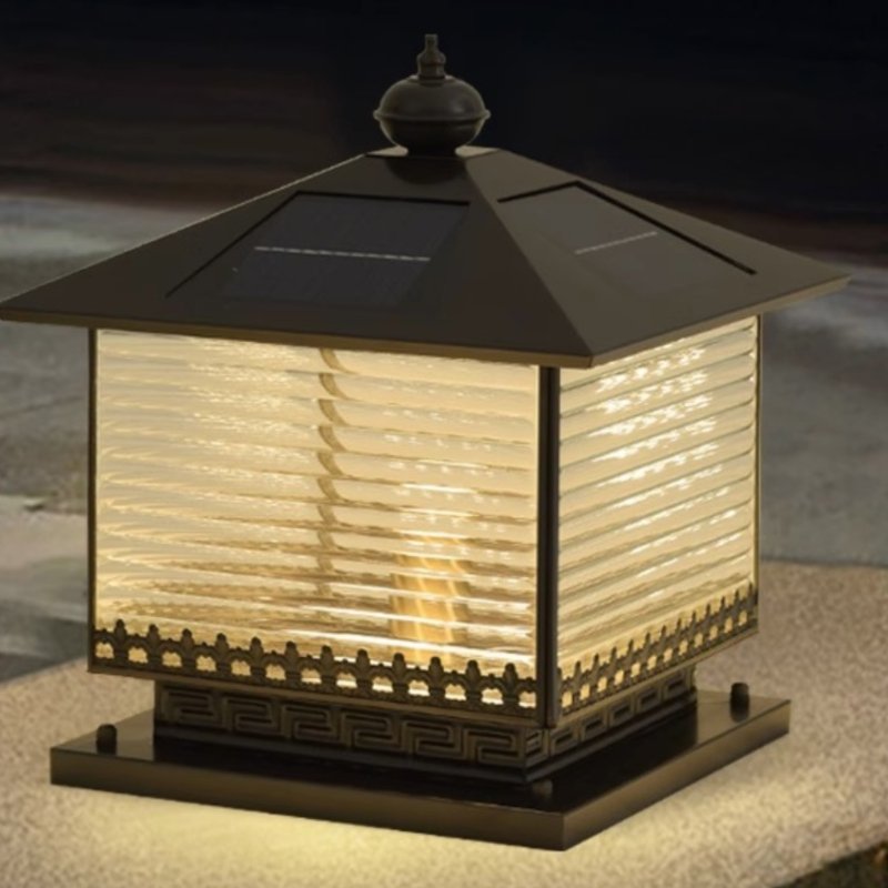 Verael Vintage Solaire Pagode Verre Extérieur Lumière
