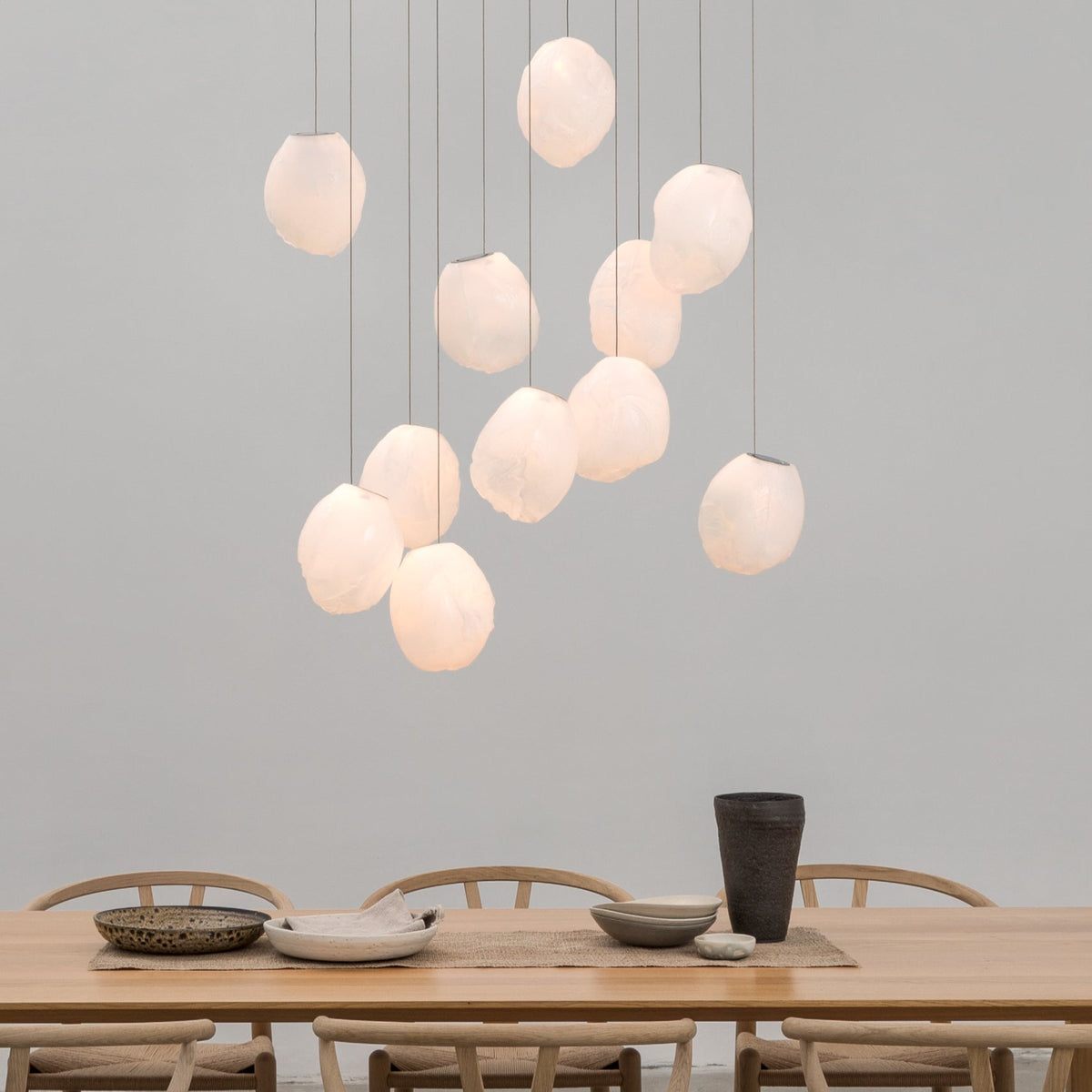 Liquid Glass Stone Pendant Light-Neutral Decor