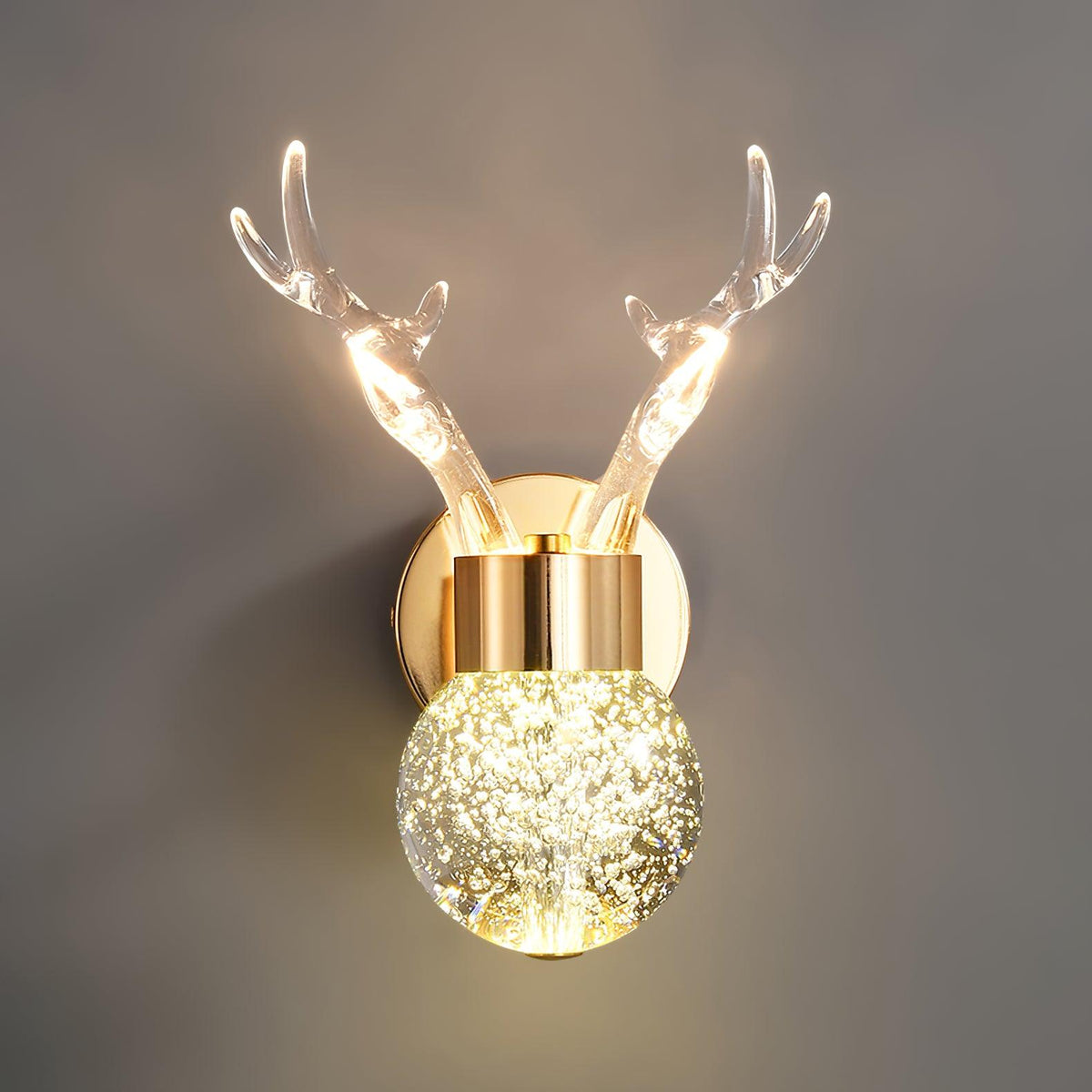 Timber Lampe Murale en Cristal de Cerf de Luxe Postmoderne