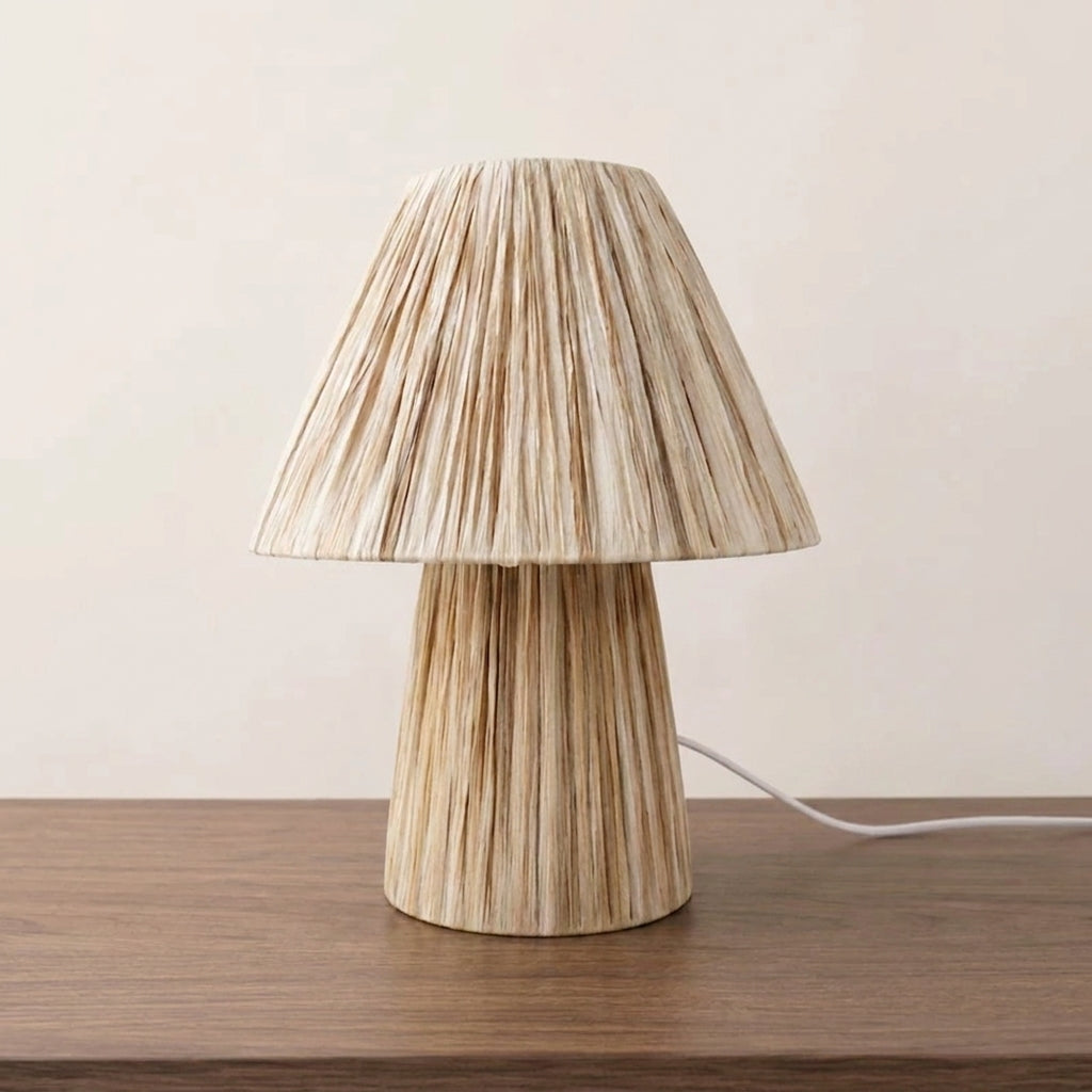 Liorisella Lampe de Table en Paille avec Rayures