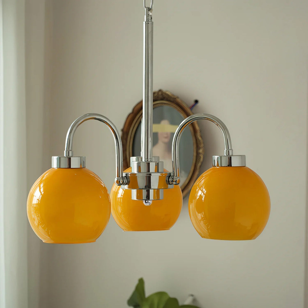 Iseleya Lustre Boules en Verre Jaune