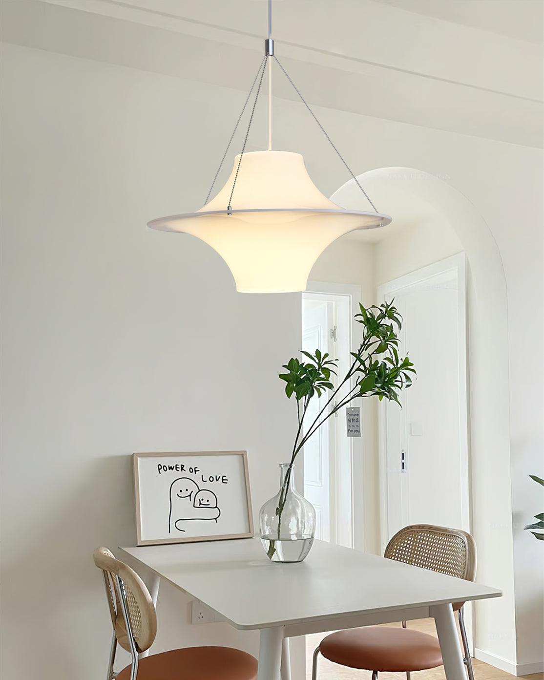 Kaleria Lampe suspendue en acrylique en forme d'OVNI pour salon contemporain