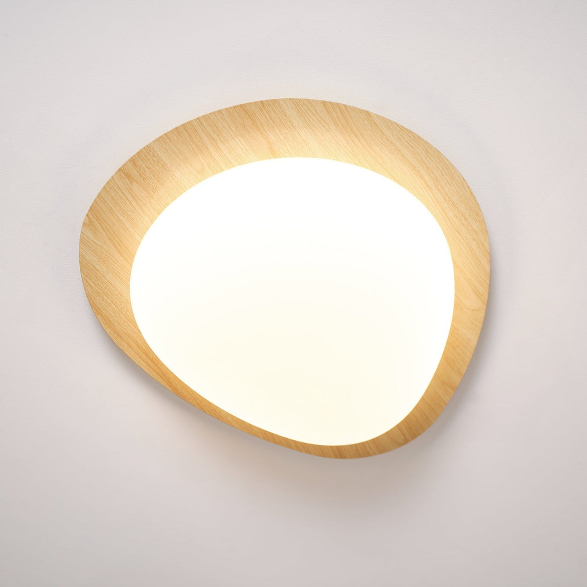Zevelle Plafonnier Galet en Noyer Acrylique LED